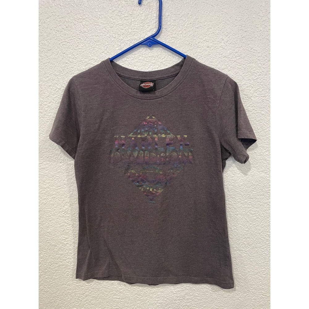 Harley Davidson Women's T Shirt Small Red River Wichita Falls TX Gray